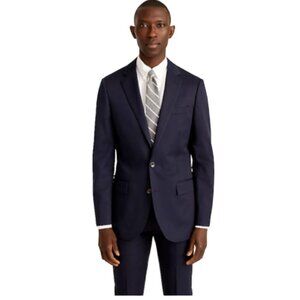NWT JCrew Ludlow Jacket Mens 44 L Navy Blue Slim Fit Coat Italian AT050 NEW